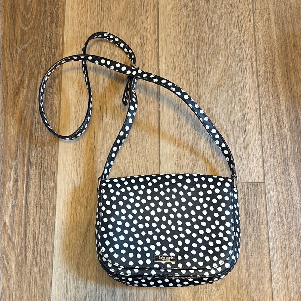 Kate Spade Black and White Polka Dot Crossbody Bag
